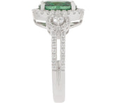 Diamonique Sterling Silver Green Cubic Zirconia Halo Ring, Size 8